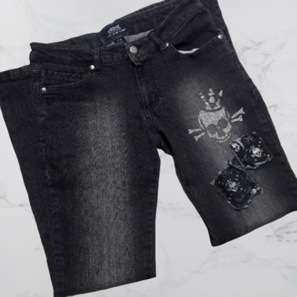 Raw Blue Lady Jeans Silver & Black Skeleton - Picture 1 of 7